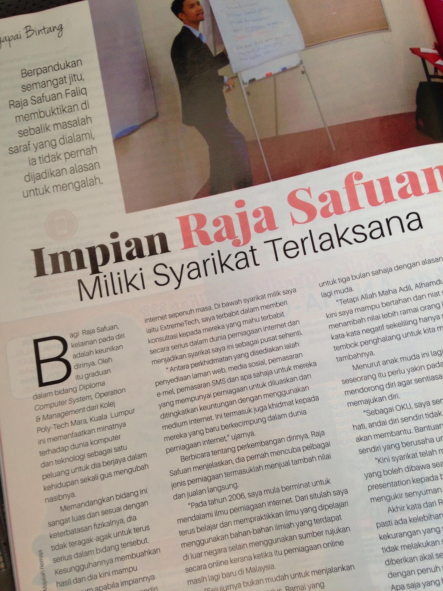 Raja Safuan magazine feature